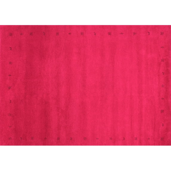 Ahgly Company Indoor Rectangle Abstract Pink Contemporary Area Rugs, 7' x 10'
