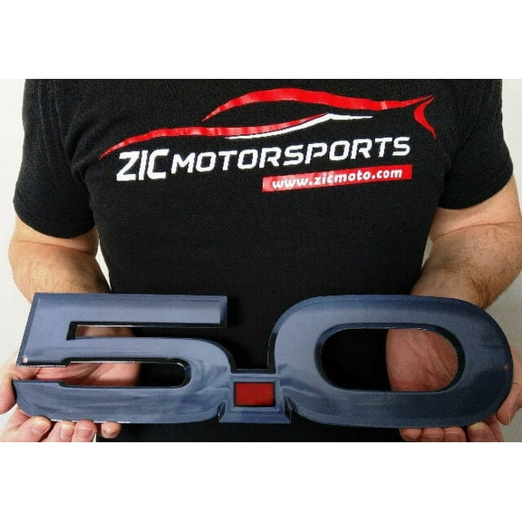 Ford Mustang GT 5.0 Logo Wall Steel Sign - Black Chrome Look