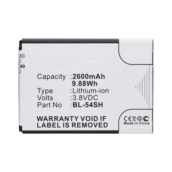 Batteries N Accessories BNA-WB-L3844 Cell Phone Battery - Li-ion, 3.8, 2600mAh, Ultra High Capacity Battery - Replacement for LG BL-54SG, EAC62018301 Battery