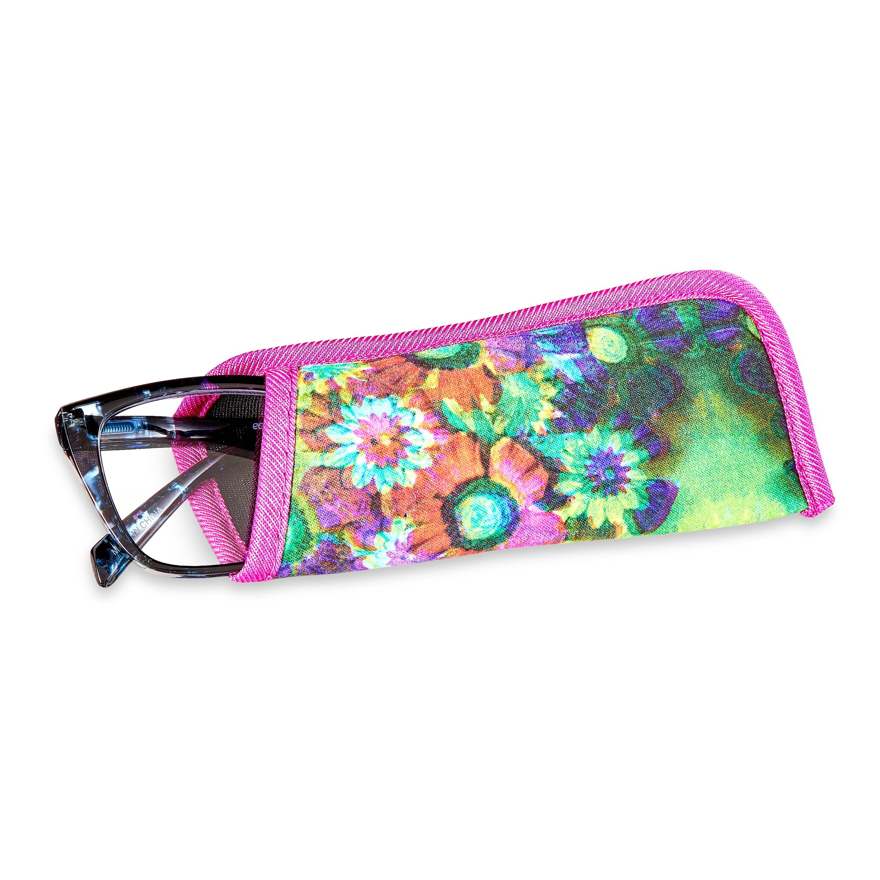 Equate Women's Orchid Cateye Reading Glasses with Case, Blue Purple Tortoise, +1.50