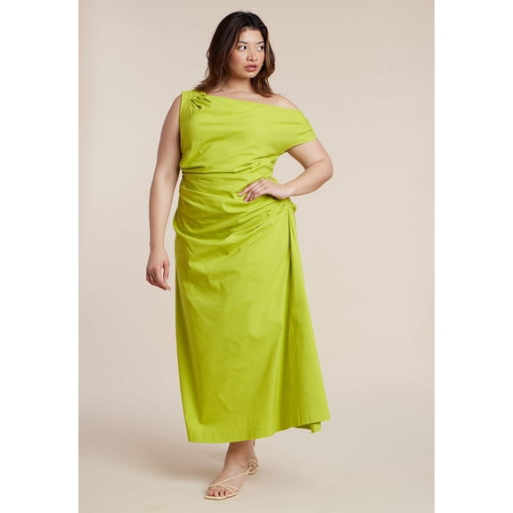ELOQUII Women's Plus Size One Shoulder Maxi Dress