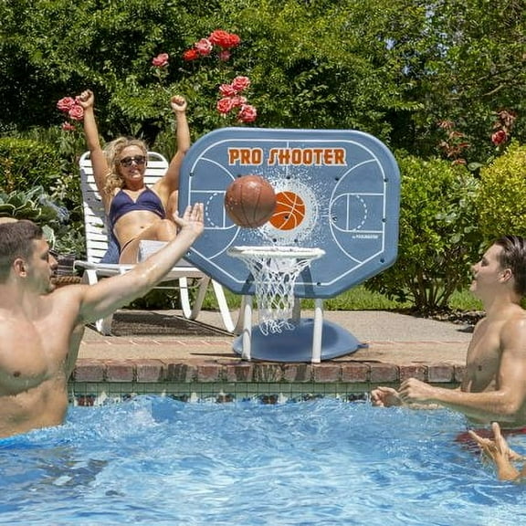 Poolmaster Pro Shooter - Poolside Basketball Game With Game Ball for Swimming Pools