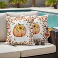 thumbnail image 4 of Fall Pumpkin Outdoor Waterproof Pillow Covers, Thanksgiving Eucalyptus Sunflower Rose Decorative Square Throw Pillowcase Sofa Cushion Sham for Patio/Couch/Chair, 26"x26" 2 Pack, 4 of 8
