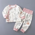 thumbnail image 2 of masbird Boys Girls Toddler Snug Fit Cotton 2 Piece Pajamas Set Long Sleeve Top Pants Pjs Baby Dinosaur Loungewear Fall Winter Sleepwear 6-24 Months 2 3 4 5 6 7 8 9 T Children(Watermelon Red,12-18 M ), 2 of 6