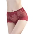 thumbnail image 1 of Gibobby Bikini elástico algodón Bragas sexys para mujer Bragas levantamiento cadera huecas cintura media encaje (Rojo, L), 1 of 5