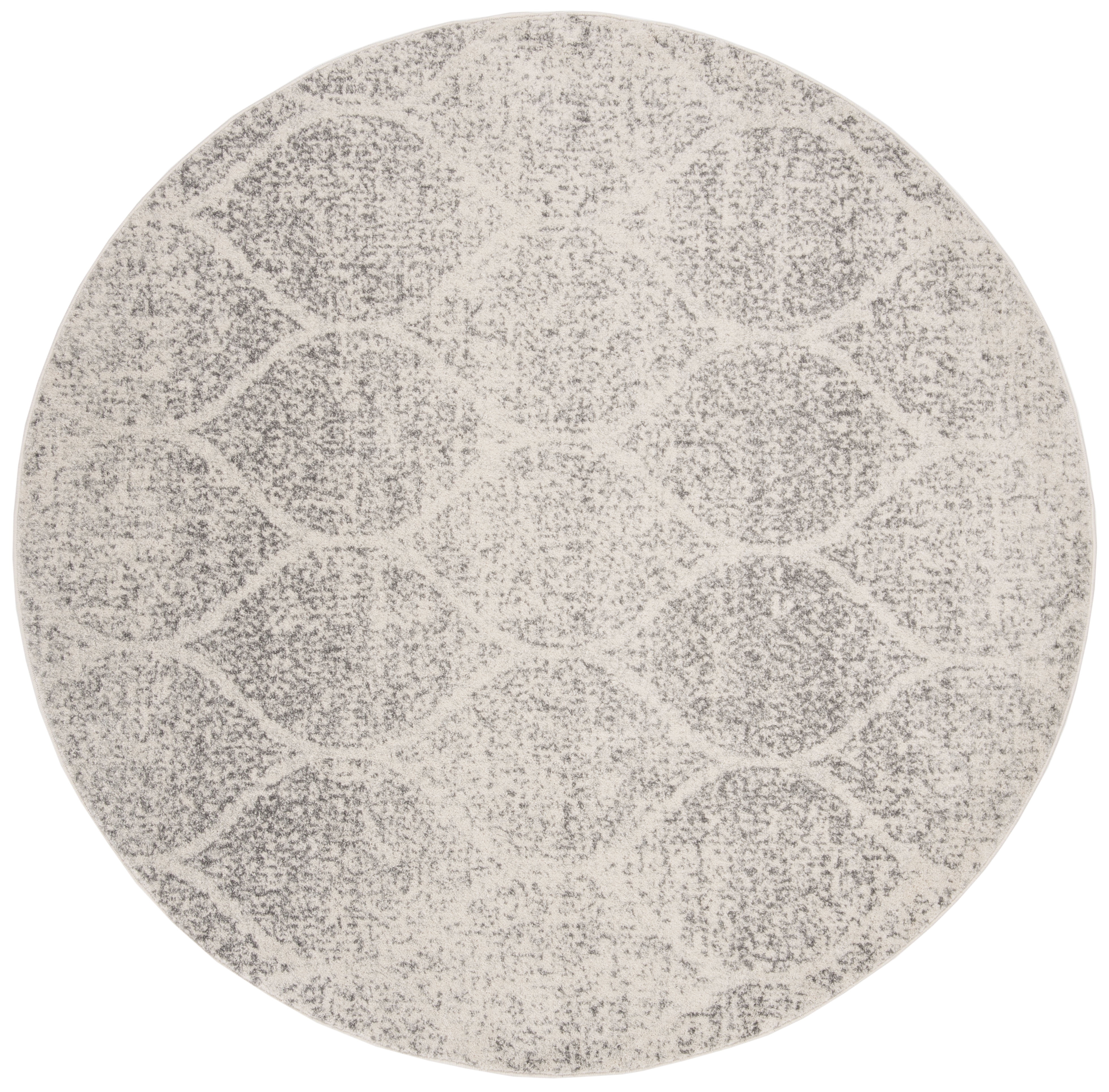 Safavieh Madison Leighton Geometric Area Rug, Ivory/Silver, 3' x 3' Round
