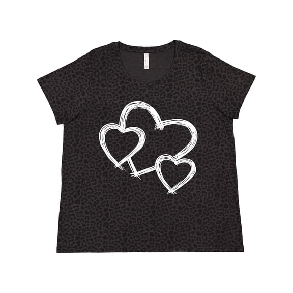 Inktastic Three White Hearts Women's Plus Size T-Shirt