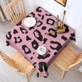 thumbnail image 2 of Pink and Black Of Leopard Print Square Tablecloth,Waterproof Square Table Cover,Wipeable Spillproof Washable Table Cover for Home Kitchen Party Decor 52"x52"(132x132cm), 2 of 6