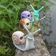thumbnail image 1 of Escultura de calavera de caracol para Halloween, decoración gótica para el hogar, artesanía de resina, decoración para jardín al aire libre, escultura artística de calavera, adorno para, 1 of 6