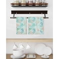 thumbnail image 3 of Teal Red Coastal Kitchen Dish Towels for Drying Dishes Set of 2, Nautical Seahorse Beach Coral Starfish Waffle Weave Microfiber Hand Tea Bathroom Towels Quick Dry & Absorbent Towel 15.7x23.6, 3 of 7