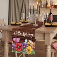 thumbnail image 2 of Table Runners 90 Inches Long Dress Scarves, Spring Flowers Farmhouse Coffee/Dining/Kitchen Table Runner for Living Room, Watercolor Farmhouse Colorful Wooden Grain 13x90 Inch, 2 of 9
