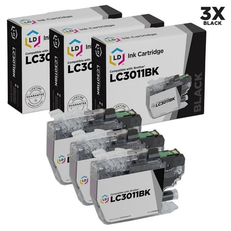 LD Products Compatible Replacements for LC3011 LC3011BK Pack of 3 Black Ink Cartridges