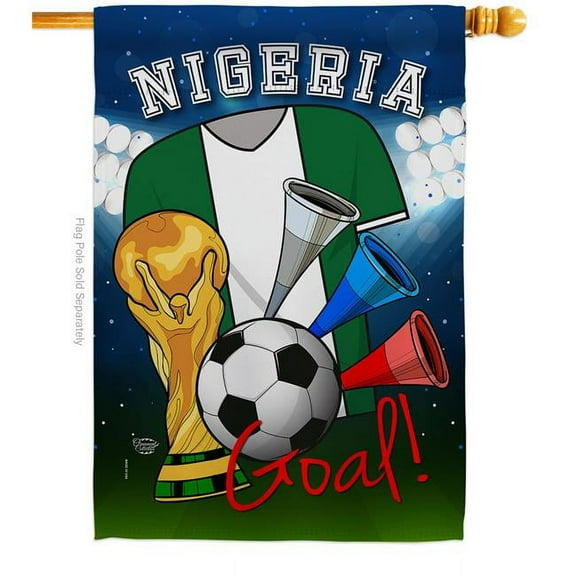 Ornament Collection H192103-BO World Cup Nigeria Soccer Sports 28 x 40 in. Double-Sided Decorative Vertical House Flags for Decoration Banner Garden Yard Gift
