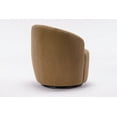 thumbnail image 6 of Swivel Barrel Chair for Living Room, Accent Sofa Chair for Bedroom, Mid Century Modern Arm Chair Teddy Fabric Cozy Club Chair Leisure Reading Chair for Lounge Room, Hotel, Apartment, Chocolate, 6 of 7