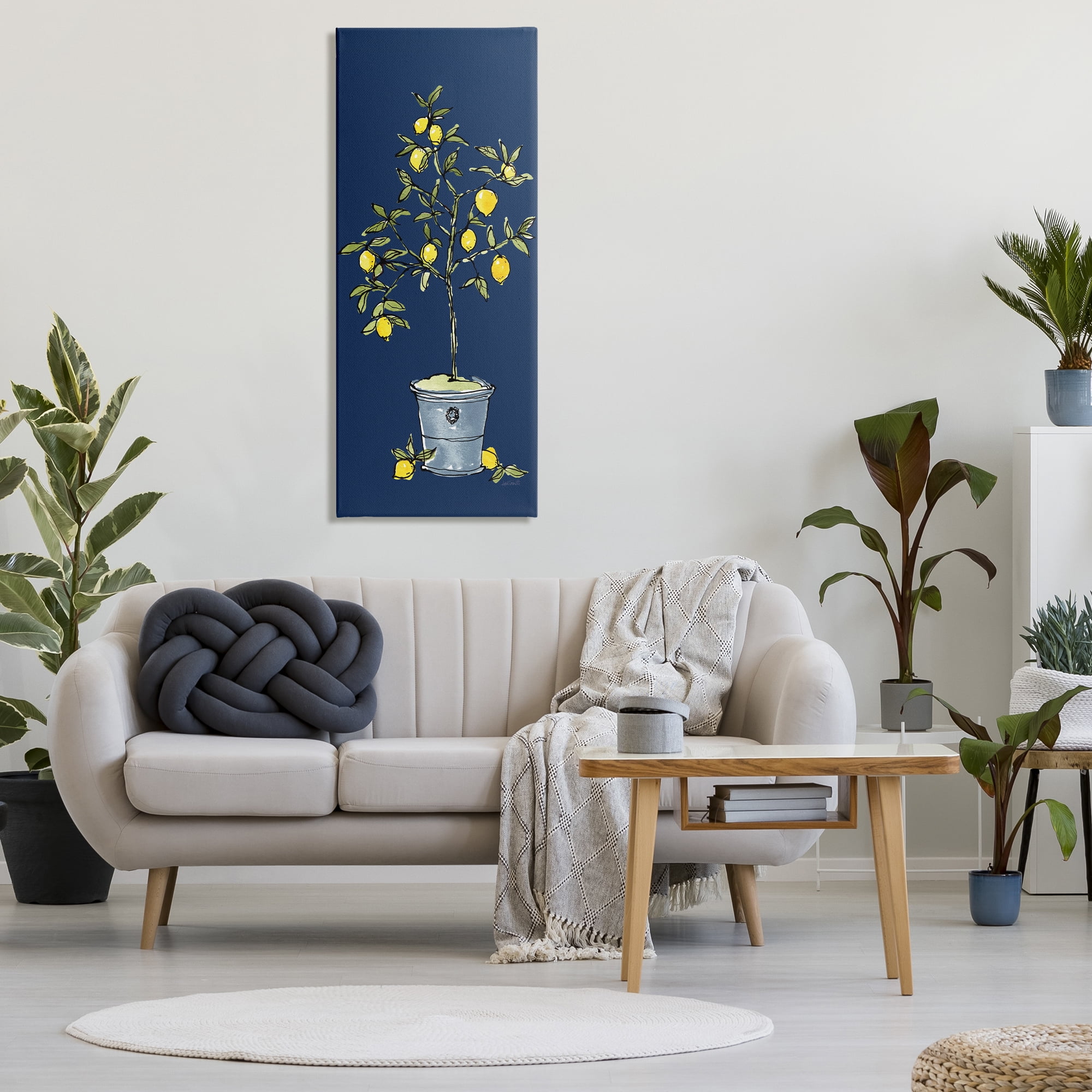 Stupell Industries Citron Lemon Plant Botanical & Floral Painting Gallery Wrapped Canvas Art Print Wall Art, 20 x 48