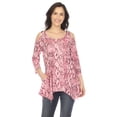 thumbnail image 1 of White Mark Women's Snake Print Cold Shoulder Tunic, 1 of 6