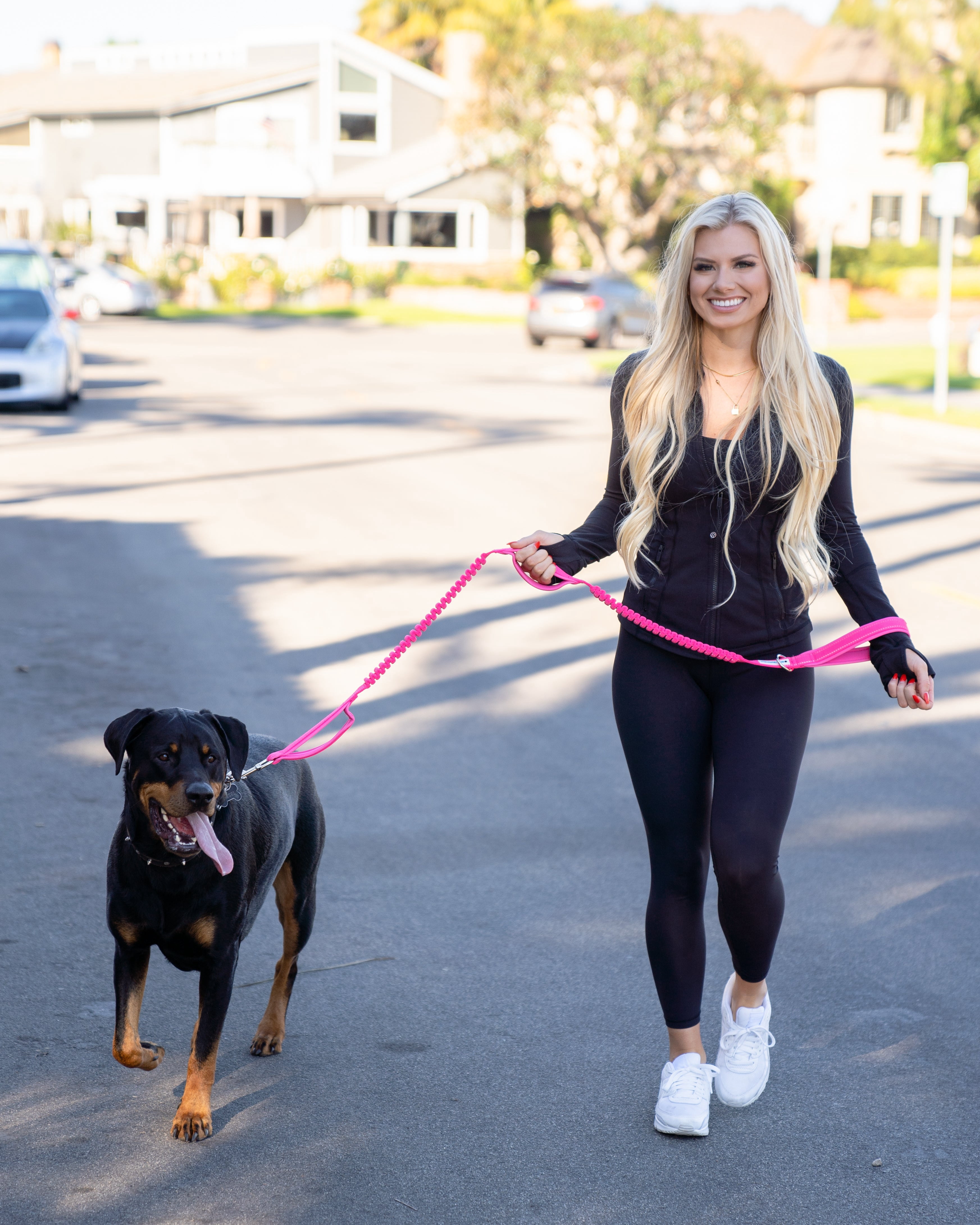 Shed Defender Shock Absorbing Bungee Leash - Three Padded Handles for Traffic Control at Different Lengths, Stretches from 4-7ft, Elastic Dog Leash, Reflective Stitching, Heavy Duty