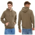 thumbnail image 3 of Pdbokew Men's Pullover Hoodie Check Jacquard Kangaroo Pockets Color-Block Design Long-Sleeve Drawstring Casual Hooded Sweatshirt Khaki XL, 3 of 6
