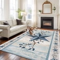 thumbnail image 2 of Large Area Rugs for Living Room Bedroom, Texas Star Blue 5'x8' Rug Washable Carpet Runner Indoor Outdoor, Farmhouse Country Branches Wooden Grain Non Slip Floor Mats Rug for Kitchen, Bathroom, 2 of 8