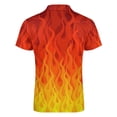 thumbnail image 5 of Red Orange Yellow Burning Flames And Fire Men Zipper T-shirt Summer Casual Short Sleeve T-shirt Top, 5 of 7