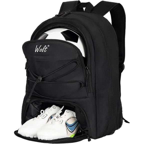 WOLT Soccer Bag Backpack with Shoe Compartments and Ball Hodler for Yuoth Boys Ball Equipment Bag
