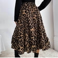 thumbnail image 5 of Womens Skirts, Women's Fashion Mid Long Leopard Sexy Print High Waist A-line Skirt Skirt Clearance under 10 $, 5 of 7