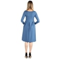 thumbnail image 3 of 24seven Comfort Apparel Long Sleeve Fit and Flare Maternity Midi Dress, 3 of 4