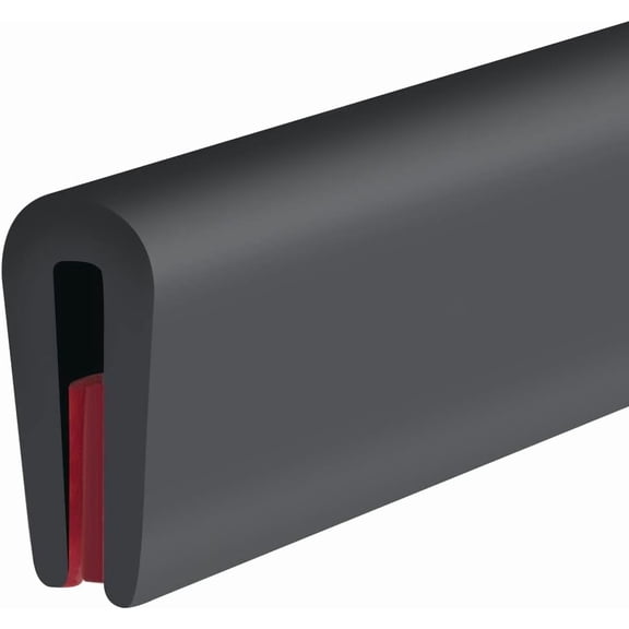 Rubber Edge Trim, Self-Adhesive Rubber Edge Trim, Edge Protector for Sheet Metal, EPDM Material, Fit 1/16"(1.6mm), Length 10Ft, Black Color, U Channel Edge Trim