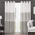 thumbnail image 1 of Exclusive Home Chateau Striped Faux Silk 54 x 96" Paire de Rideaux de Fenêtre, Gris, 1 of 6
