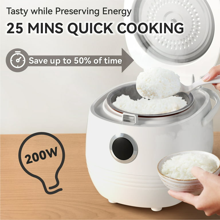 Mishcdea Small Rice Cooker 3-Cup Uncooked, Mini Rice Cooker Ceramic  Nonstick for 1-2 People