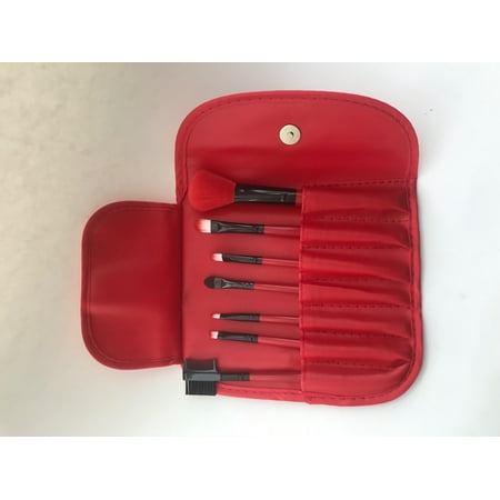 K.Calderwood Cosmetics night out, 7 piece brush sets with brush bag in vibrant red and (Best Way To Clear Out Brush)