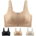 thumbnail image 2 of Fengactive Womens Zip Front Closure Bra Wireless Seamless Comfort Full Coverage Sports Bra No Underwire Bralettes, 2 of 4