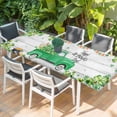 thumbnail image 2 of St. Patrick's Day Table Cloths for 8 Foot Rectangle Tables, Green Truck Lucky Shamrocks Rustic Wooden Patio Waterproof Elastic Fitted Tablecloths, Washable Rectangular Table Cover for Camping, 2 of 8