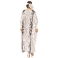 thumbnail image 2 of Sakkas Mera Women's Long Loose Short Sleeve Summer Casual Caftan Kaftan Dress - KAF1025-BlkWht - One Size, 2 of 5