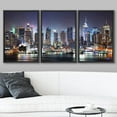 thumbnail image 2 of wall26 Framed Canvas Print Wall Art Set Vibrant NYC Manhattan Skyline at Night Nature Wilderness Photography Realism Rustic Scenic Travel Ultra for Living Room, Bedroom, Office - 16"x24"x3, 2 of 5