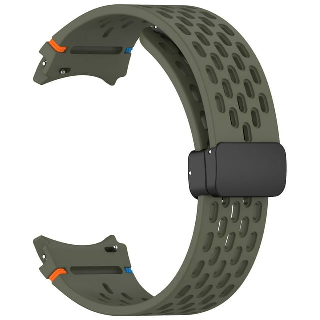 BotaniNest 22MM FE Silicone Sports Watch Band With Fold Over Clasp Breathable Hole Design