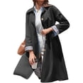 thumbnail image 4 of Spring Fall Women Plaid Patchwork Long Sleeved Single Breasted Casual Trench Coat, 4 of 6
