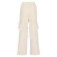 thumbnail image 5 of Lenpel Wide Leg Cargo Pants for Women Loose Elastic High Waisted Casual Trousers Fashion Baggy Comfy Lounge Pants, 5 of 5