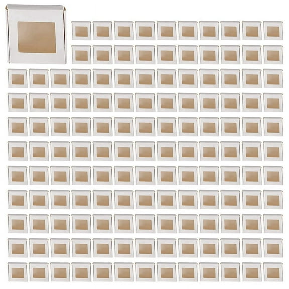 200 Pieces Mini  Paper Box with Window Present Packaging Box Treat Box for Homemade Soap Treat Bakery Candy (White)