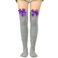 thumbnail image 5 of EHQJNJ Knee High Stockings for Women Plus Size White Womens Long Socks Bowknot Pure Color Socks Thigh High Socks Over the Knee Socks Festival Christmas Sexy Stockings for Women, 5 of 5