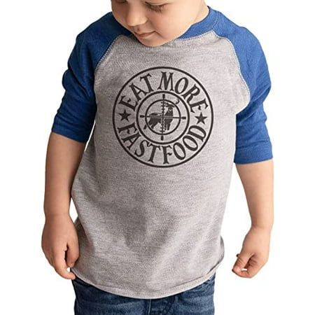 

7 ate 9 Apparel Kids Hunting Shirts - Eat More Fast Food Blue Shirt 2T