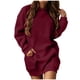 thumbnail image 1 of Vestidos Para Mujer Vestido de Manga Larga Bolsillo Informal Sudadera Con Capucha Vestido Cintura Sudadera Vestido Sólido Odeerbi ODB173144, 1 of 8