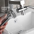 thumbnail image 2 of Brass Sink Valve Diverter Faucet Splitter 3 Way Faucet Diverter Valve, Sink Faucet Replacement Part M22 X M24, Chrome, Sba021c, 2 of 4