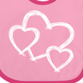 thumbnail image 4 of Inktastic Three White Hearts Boys or Girls Baby Bib, 4 of 4