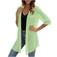 thumbnail image 5 of Jerdar Sheer Kimono Cardigan for Women Casual 3/4 Sleeve Open Front Lightweight Summer Sweater S, 5 of 9