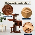 thumbnail image 6 of BestPet 36 inch Tall Cat Tower with Cat Scratching Post,with Cat Hammock & Funny Toy,Brown, 6 of 7