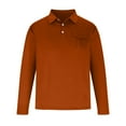 thumbnail image 1 of RXIRUCGD Mode Hommes Décontracté Haut Uni Manches Longues Col Rabattu Blouse Chemise, Orange, Taille : S, 1 of 4