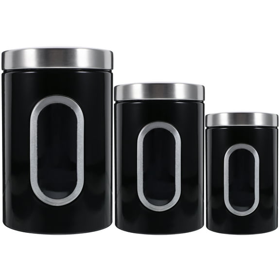 LEXSOMEO 3Pcs Kitchen Airtight Canisters Metal Food Coffee Bean Storage Containers for Sugar Tea