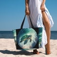 thumbnail image 3 of Wukai Watercolor Turtle5 Print Zipper Bag,large Beach Tote Bag,Waterproof Sandproof Bag,Grocery and Picnic Tote Travel Bag, 3 of 5