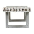 thumbnail image 4 of East at Main Distressed Coconut Shell Rectangle Coffee Table, White, 4 of 7